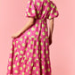 Pink and Lime Green Polka Dot Maxi
