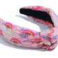 Pink Sequin Rainbow Knot Headband