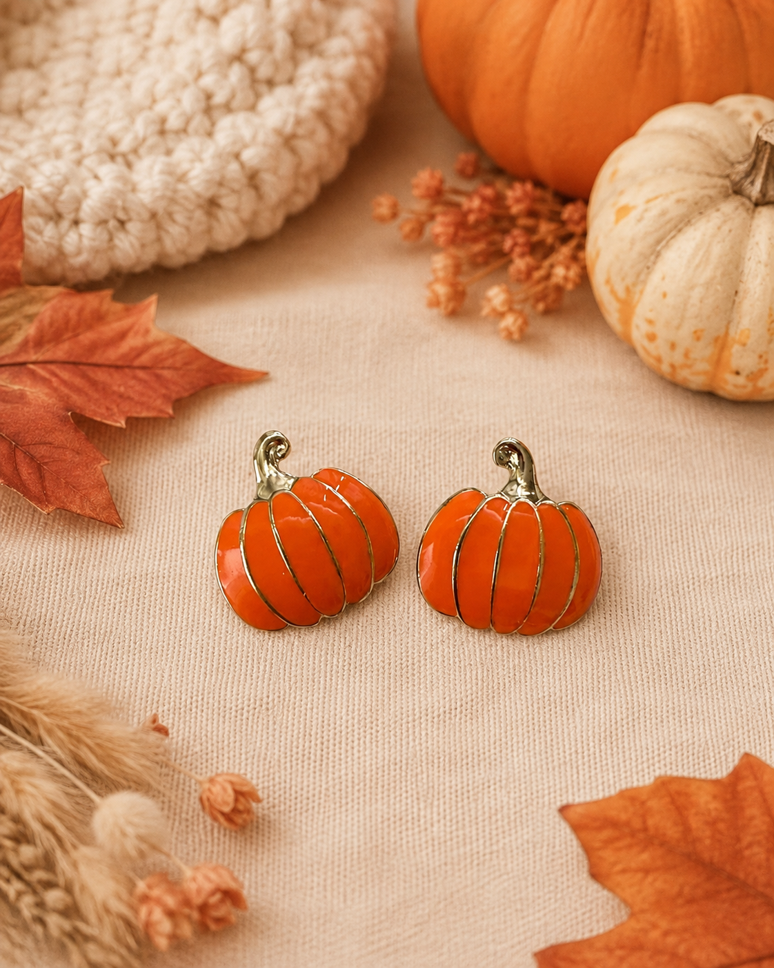 Pumpkin Stud Earrings