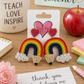 Beaded Pencil Rainbow Arch Earrings