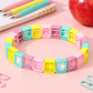 Pastel Rectangle Crystal Stretch Bracelet