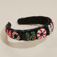 Black Sequin and Beaded HO HO Headband