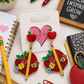 School Themed Apple Earrings