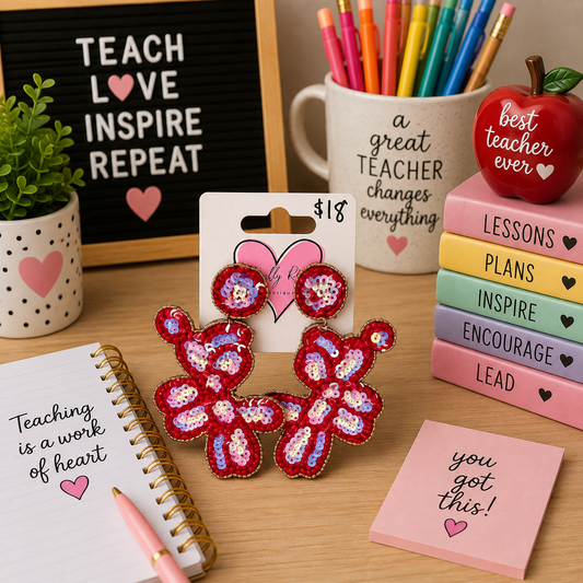 Sequin Balloon Dog Earrings
