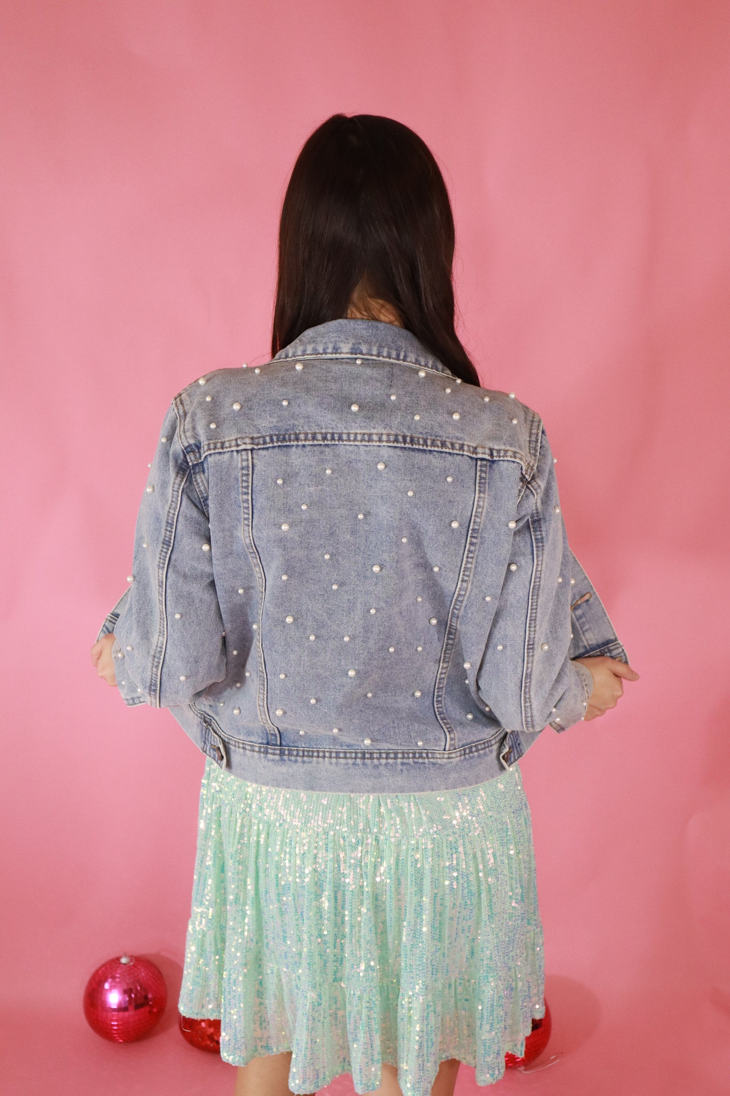 Pearled Denim Jacket