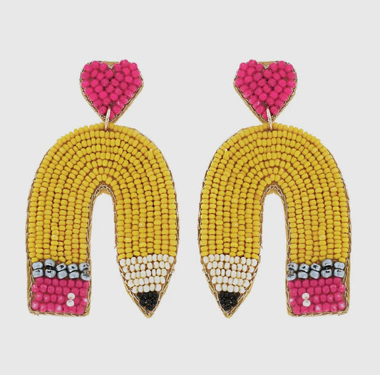 Beaded Pencil Earrings