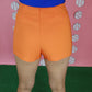 Orange High Waist Asymmetrical Skort