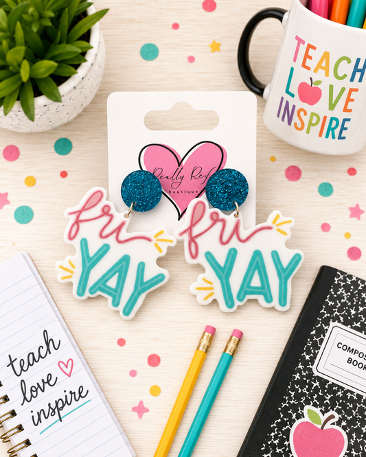 Cursive Friyay Earrings