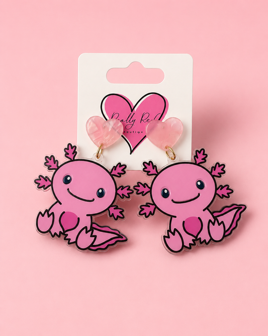 Cartoon Axolotl Earrings