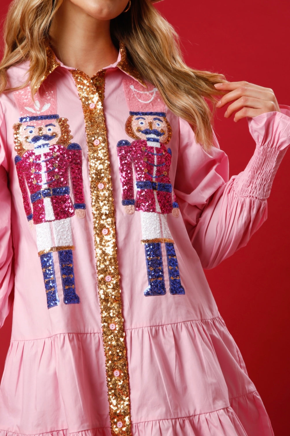 Pink Sequin Nutcracker Dress