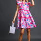 Pink Floral Ric Rac Trim Dress