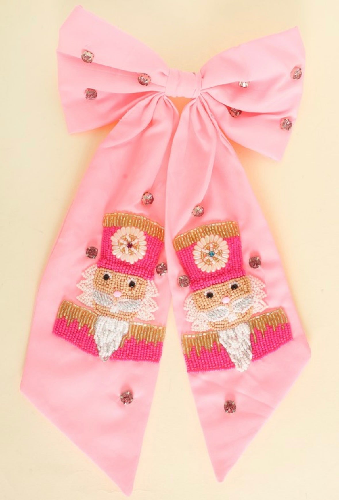 Pink Nutcracker Beaded Bow