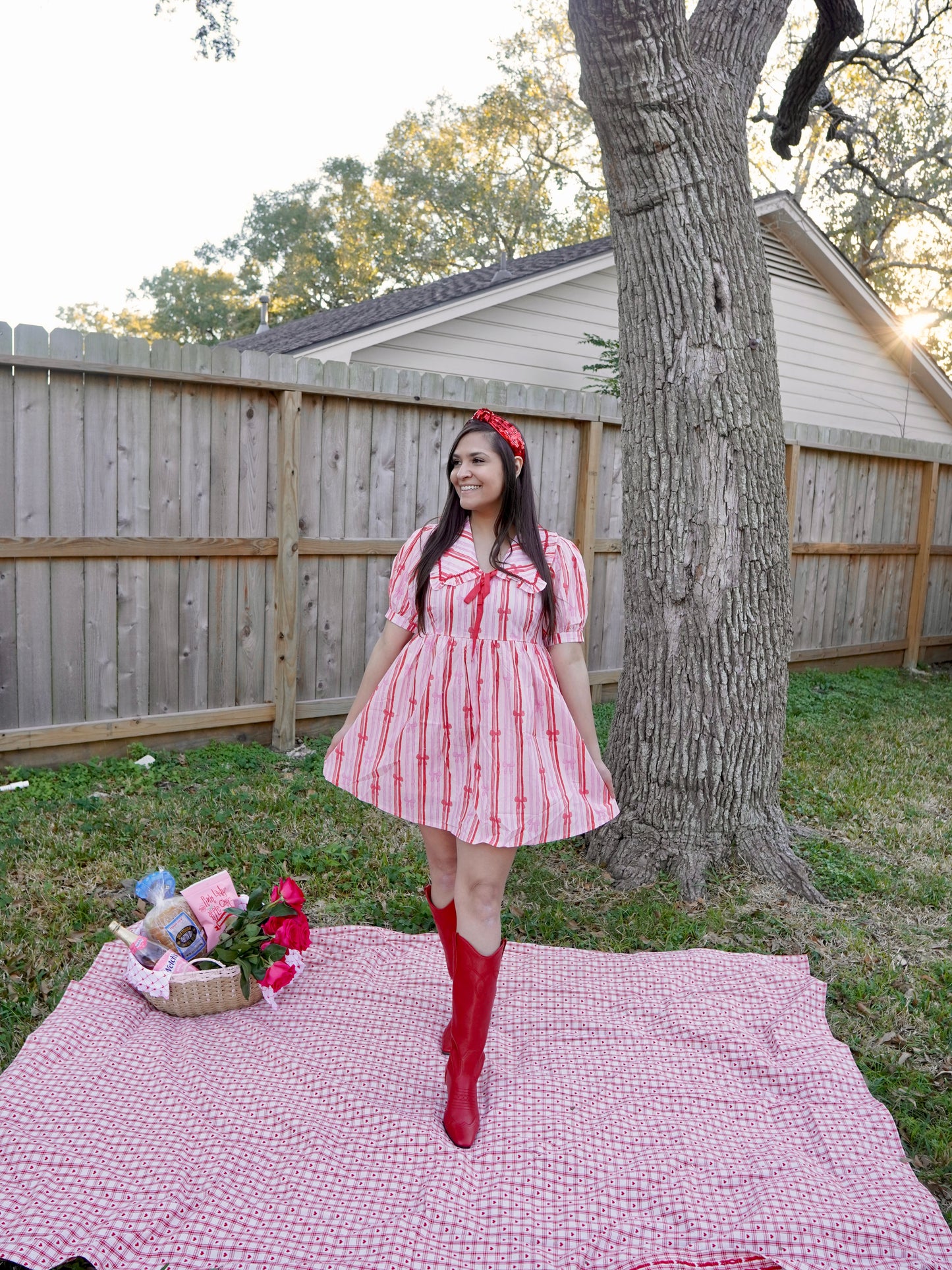Pink and Red Bow Dress