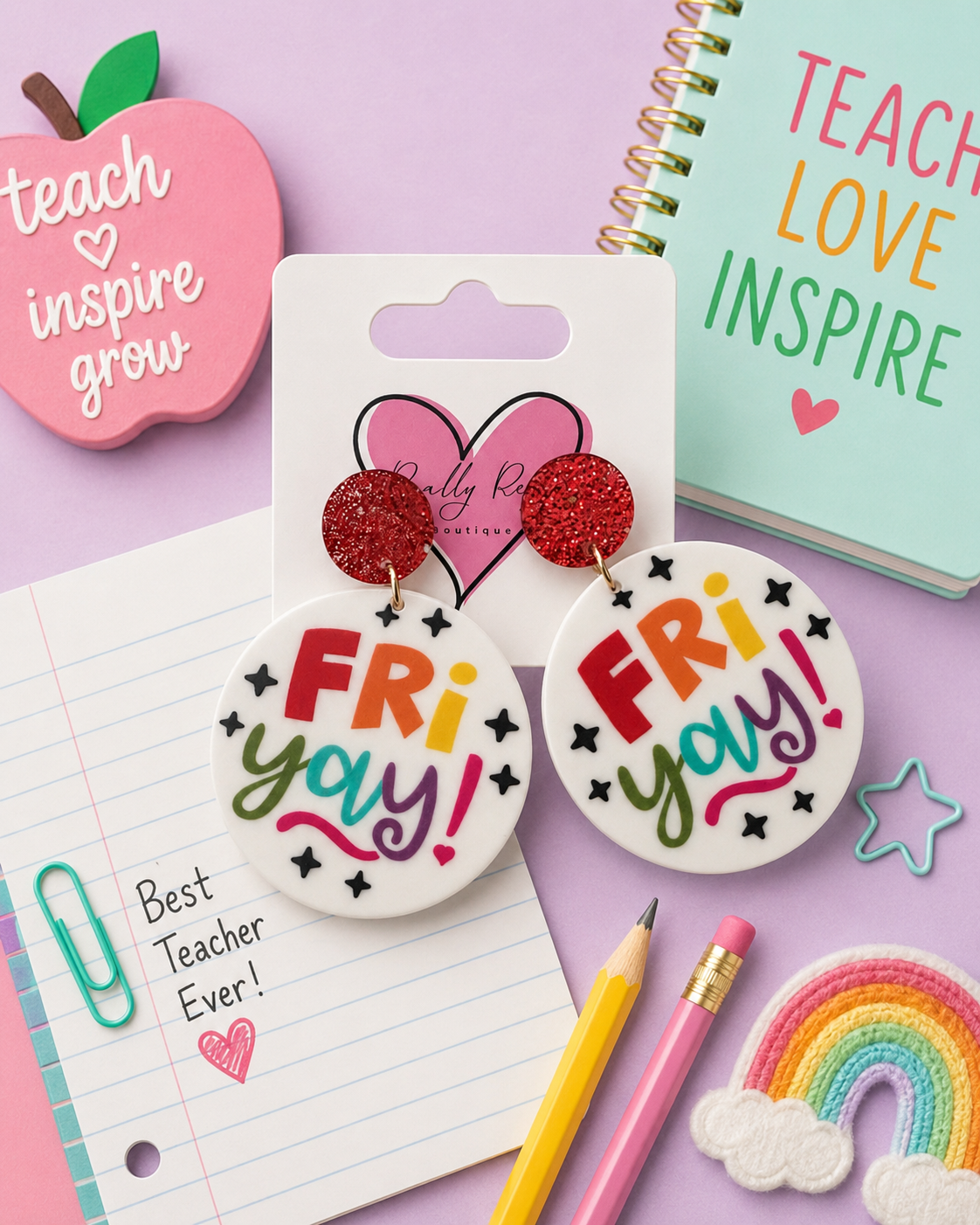 White circle Friyay Earrings