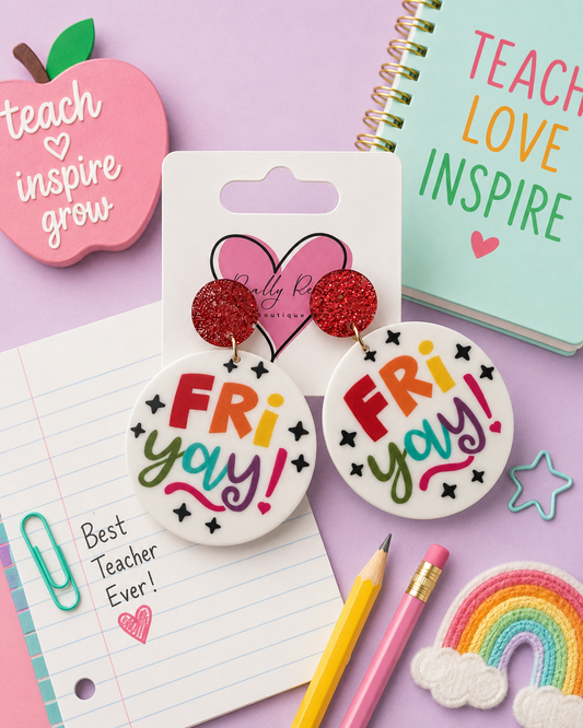 White circle Friyay Earrings