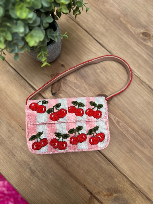 Beaded Cherry Purse