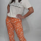 Orange Floral Pants