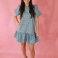 Slate Blue Jacquard Dress