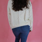 Cream and Pink Tie Bow Sweater