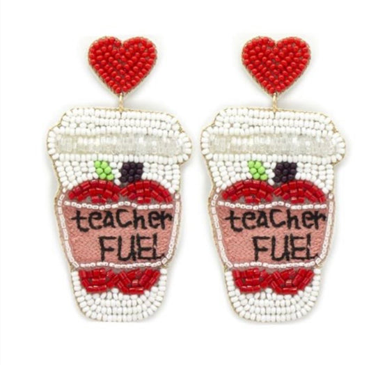 Beaded Teacher Fuel Earrings