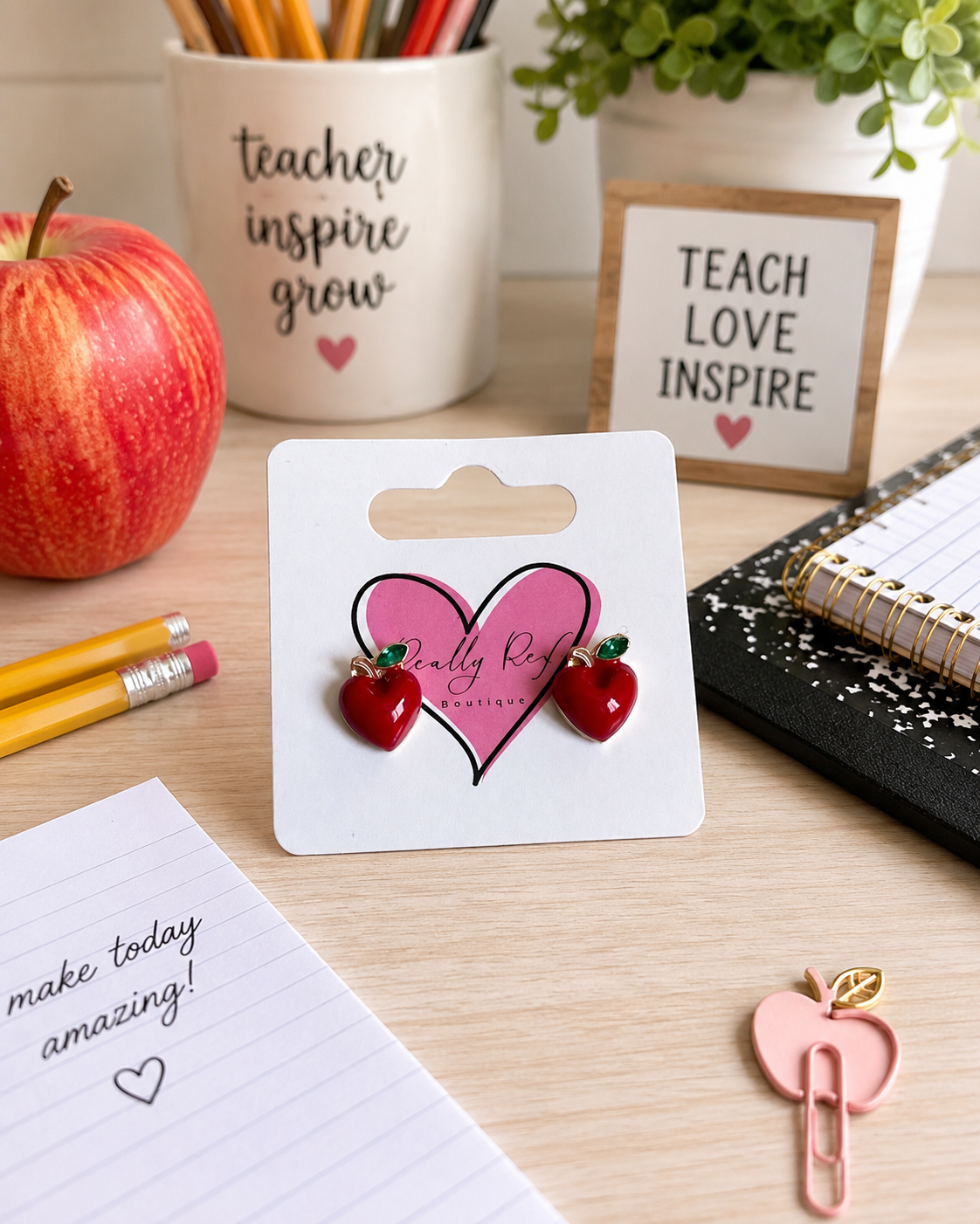 Heart Apple Studs