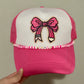 Pink Pencil Bow Patch Trucker Hat