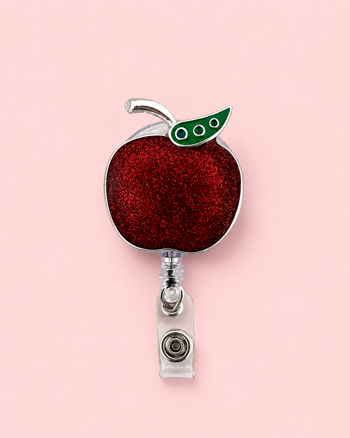 Glitter Apple Badge Reel