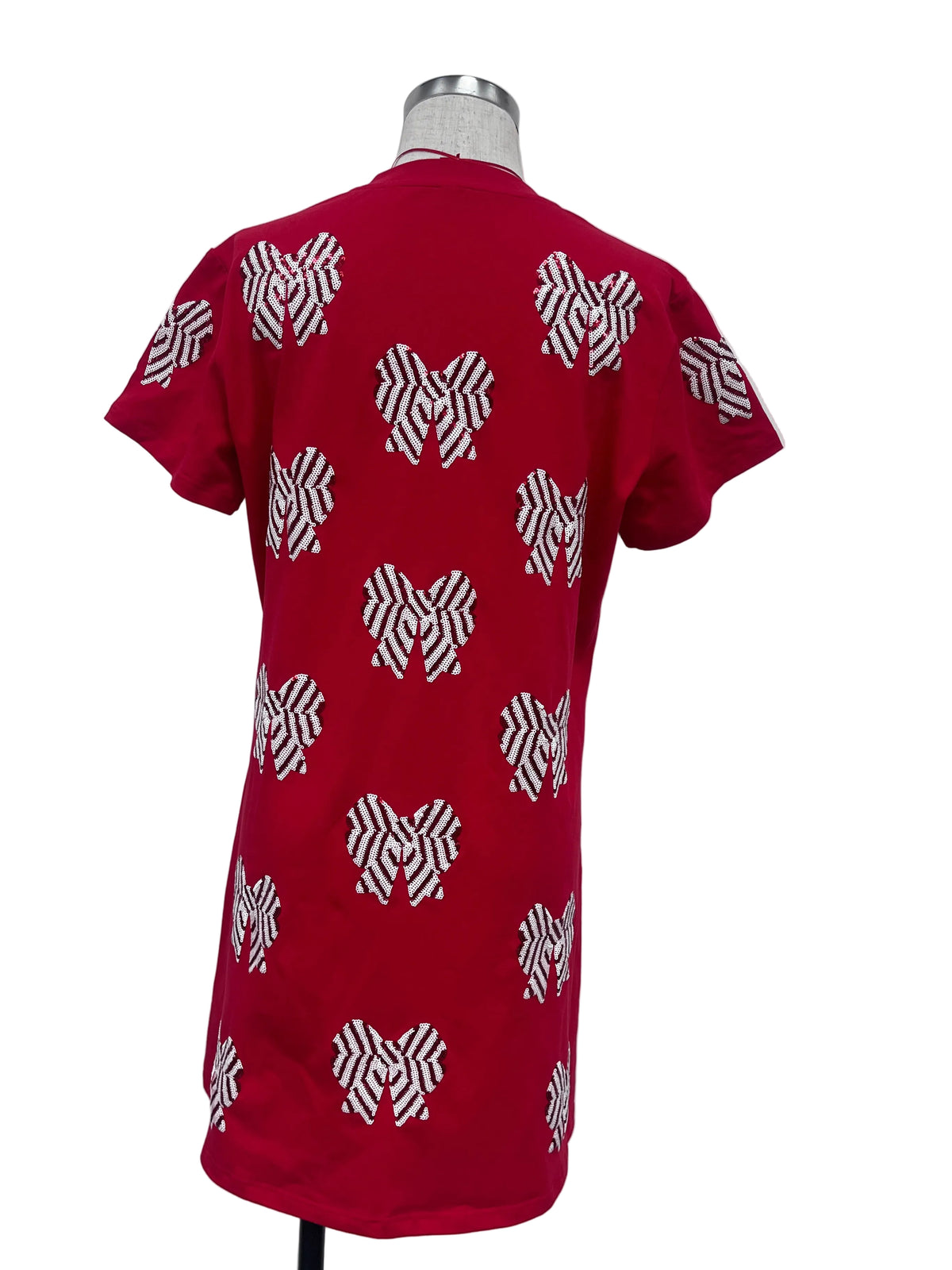 *PREORDER* Sequin Candy Cane Bow Dress