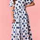 Navy and White Polka Dot Maxi Dress