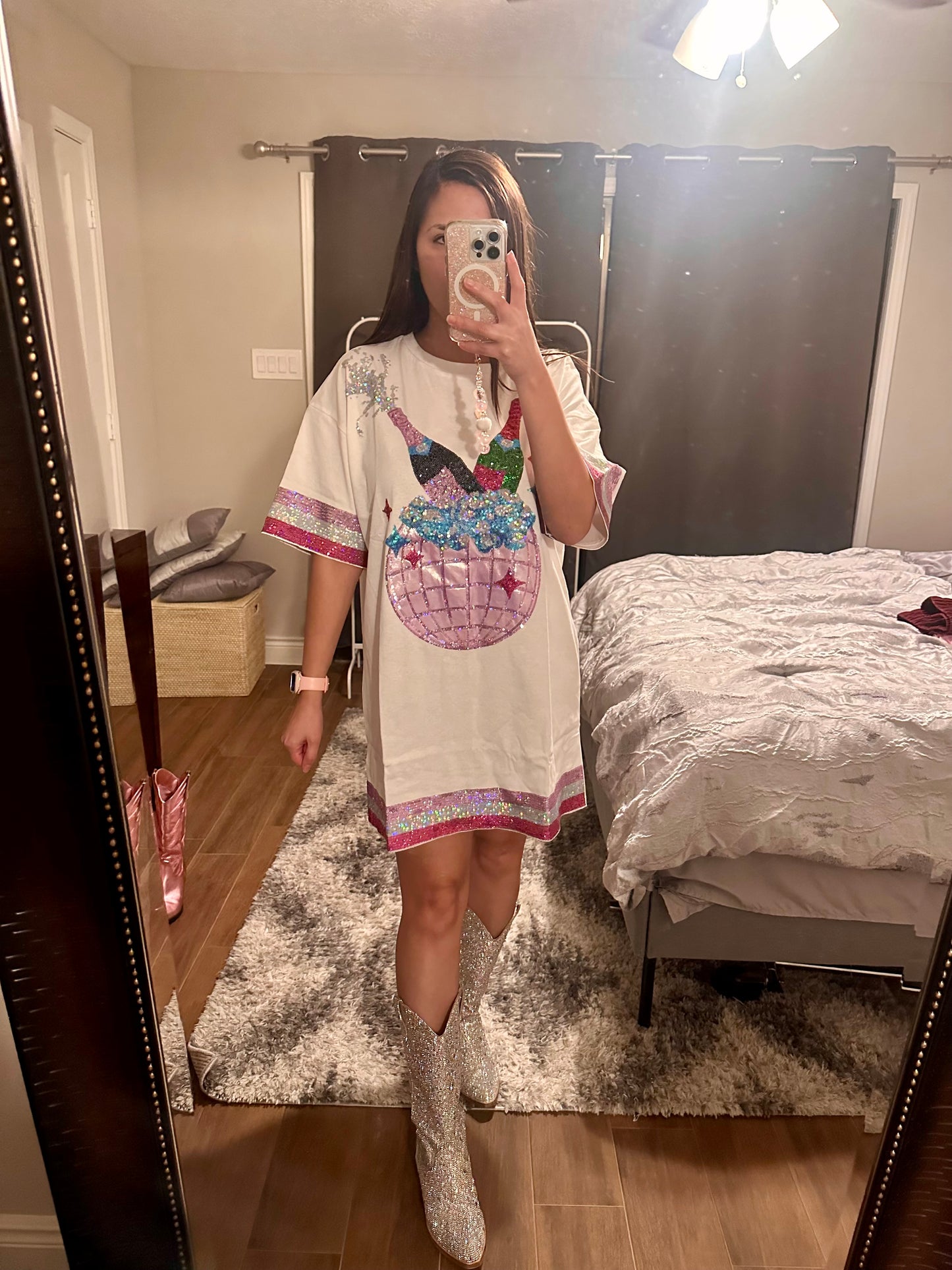 Sequin Party T-Shirt Dress