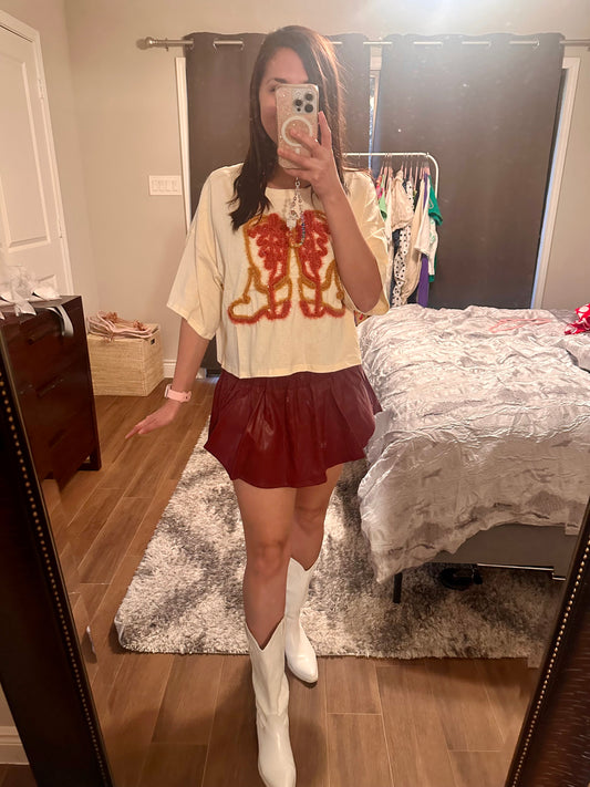 Tinsel Cowboy Boots Top