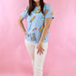 Light Blue Sequin School Supply Top