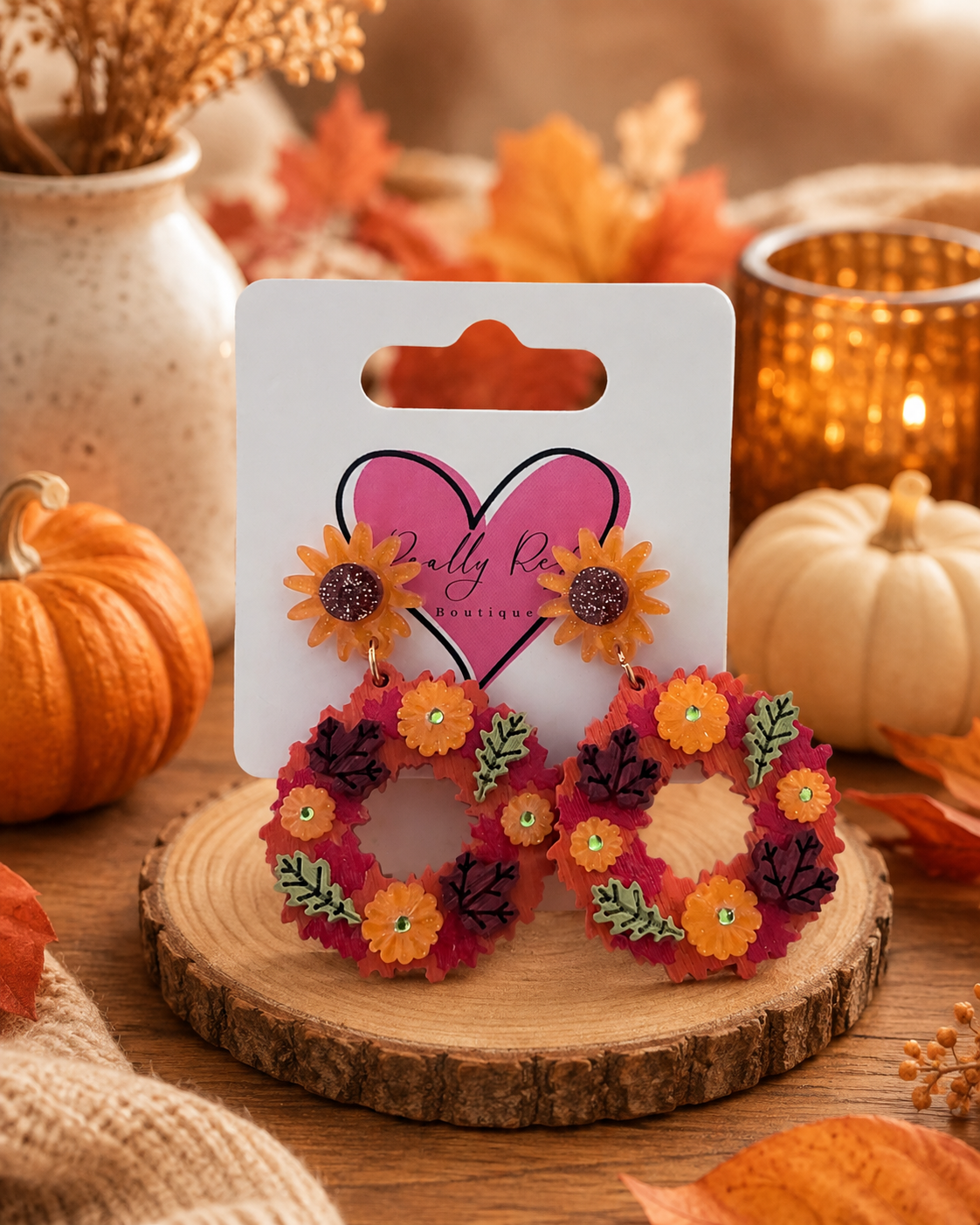Fall Wreath Earrings