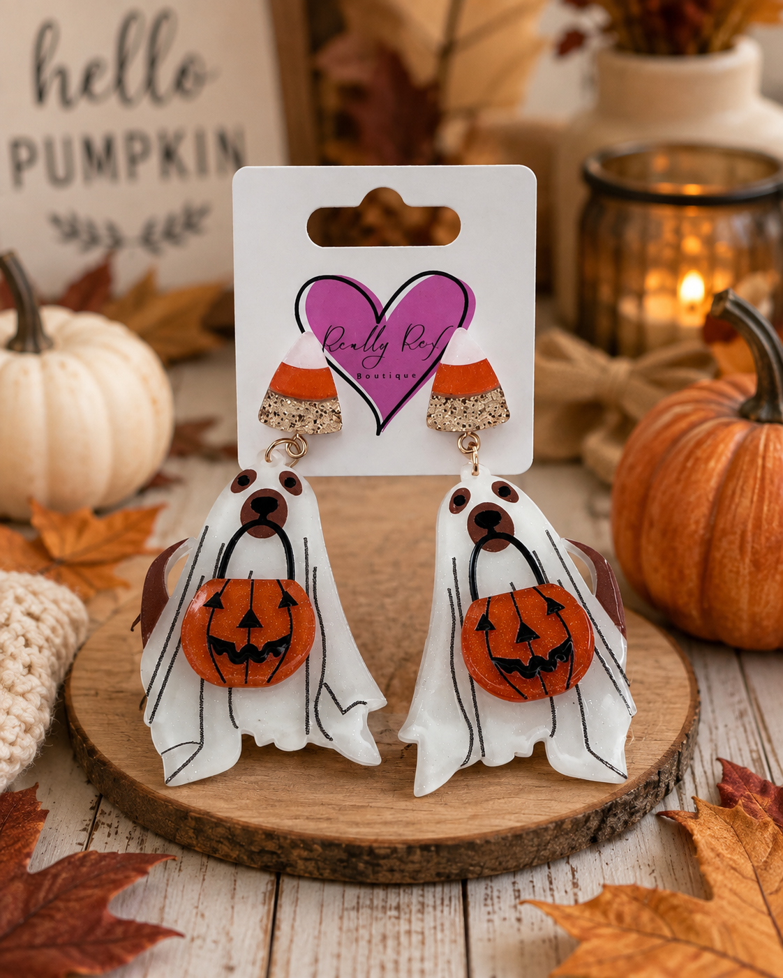 Dog Ghost Costume Earrings