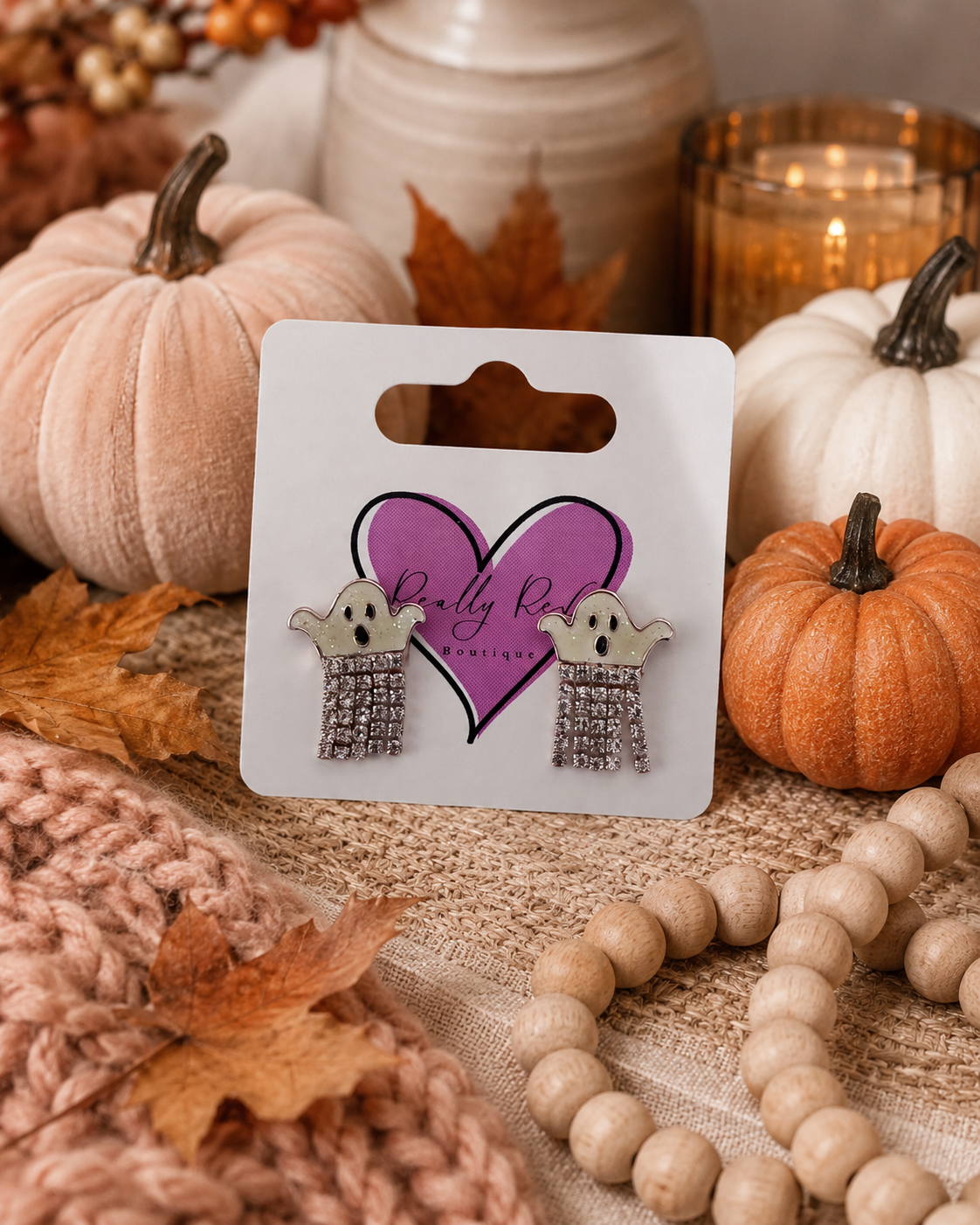 Rhinestone Ghost Earrings