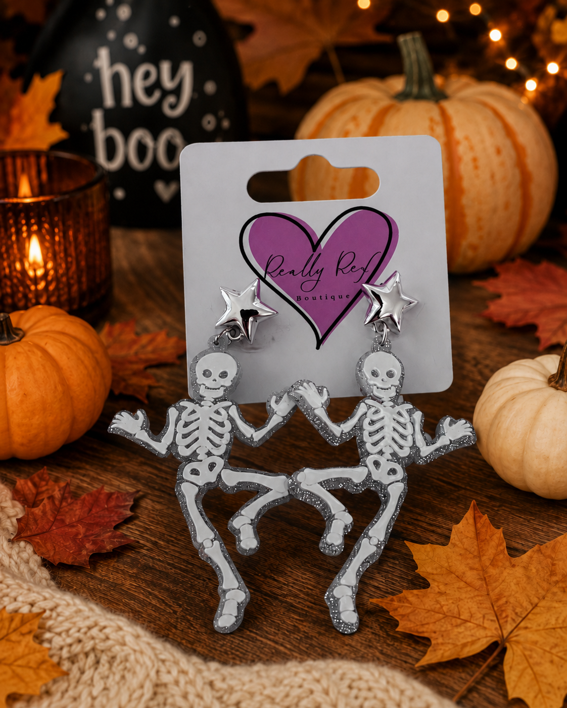 Glitter Skeleton Earrings