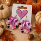 Pink Halloween Wreath Earrings