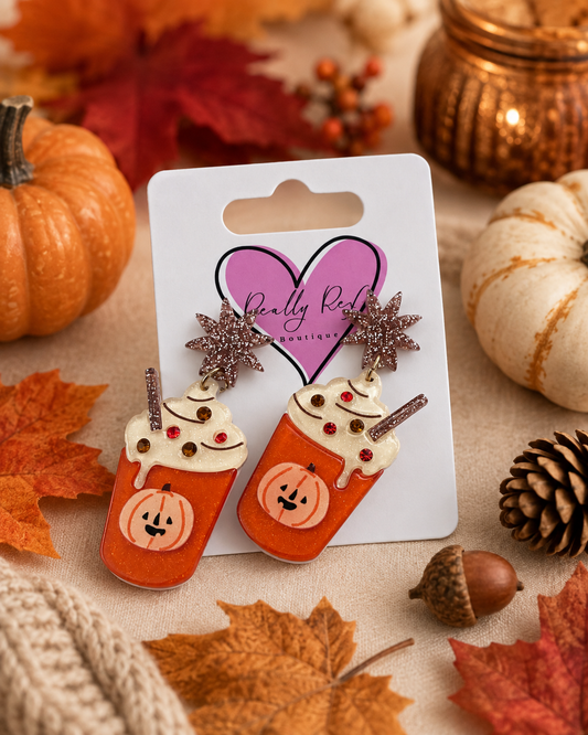 Glitter Pumpkin Spice Earrings