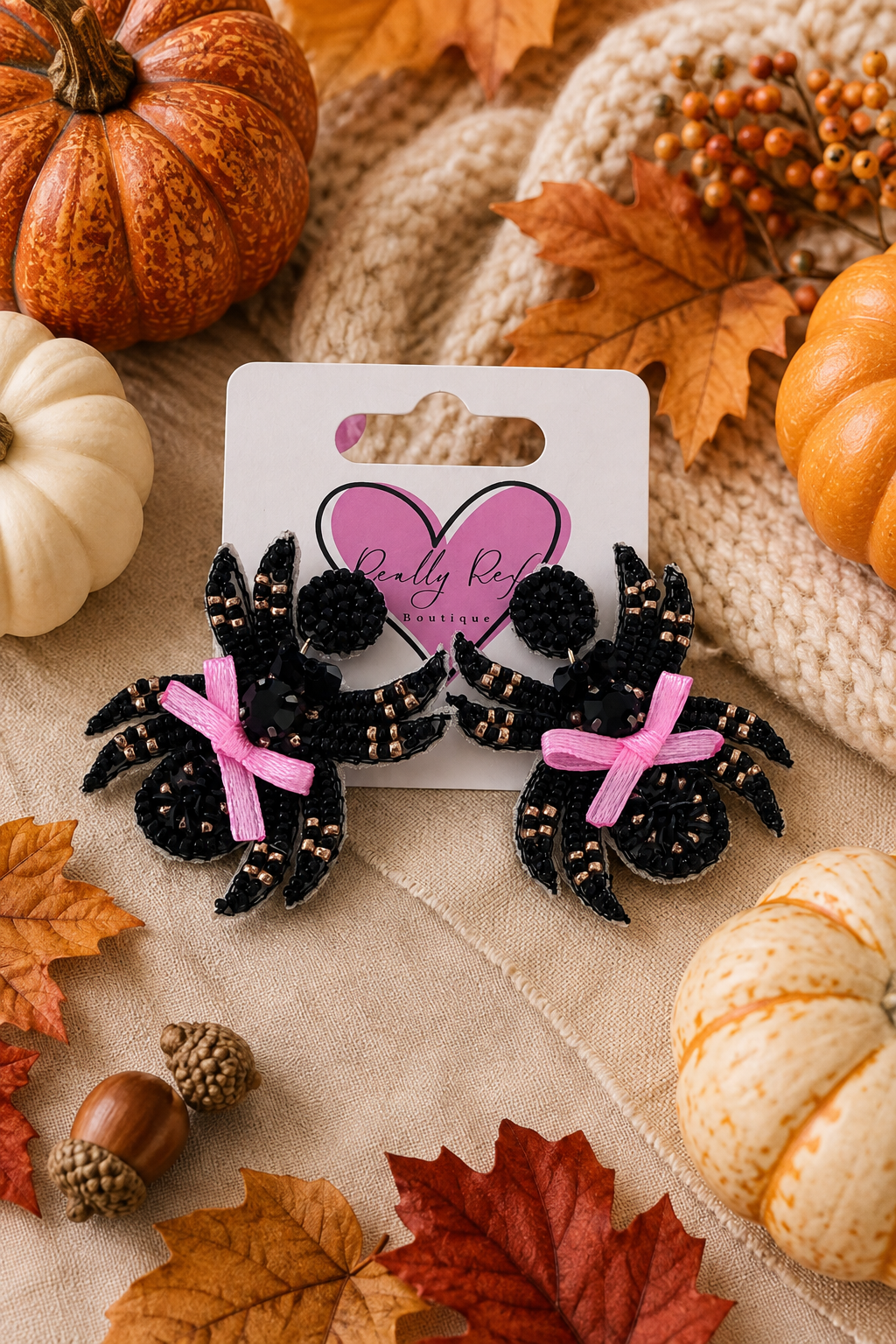 Beaded Spider Earrings