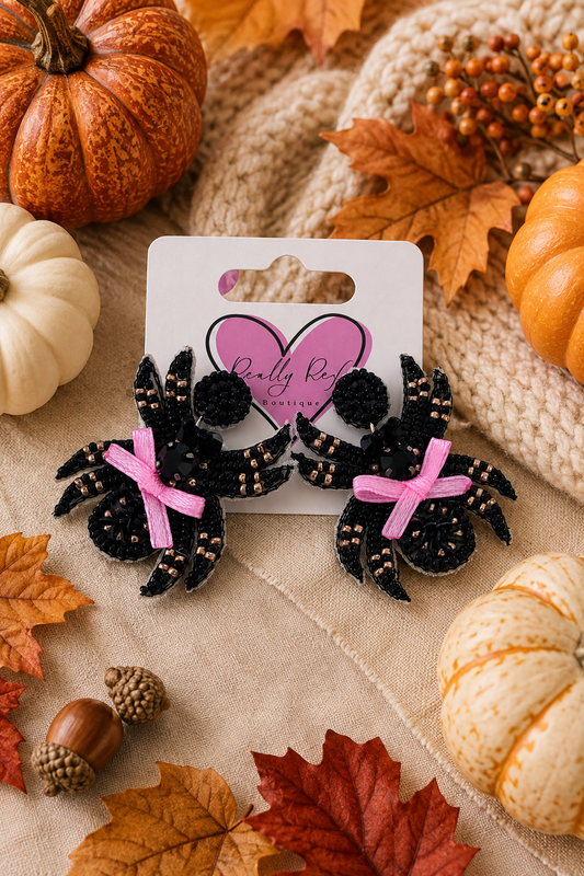 Beaded Spider Earrings