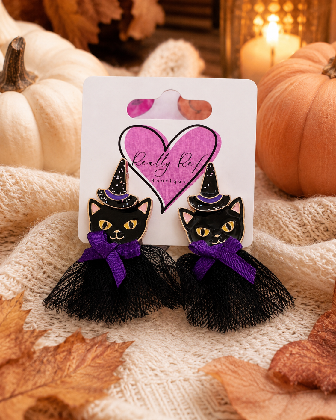 Witch Cat Earrings
