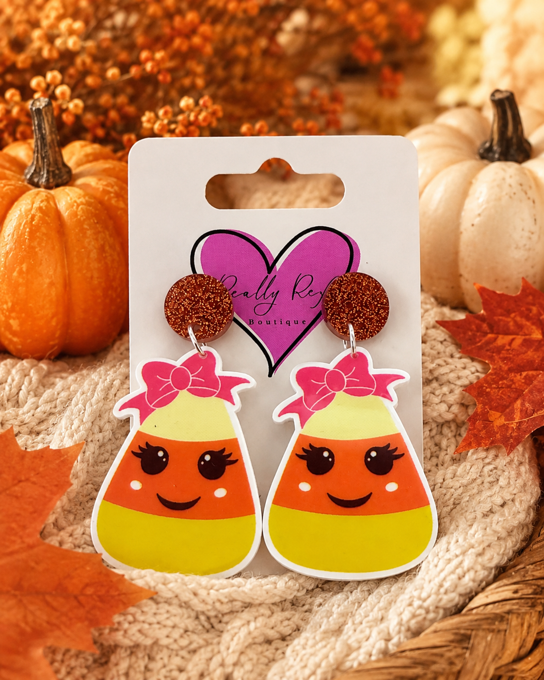 Girl Candy Corn Earrings