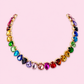 Small Rainbow Rhinestone Necklace