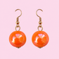 Orange Iridescent Bead Earrings