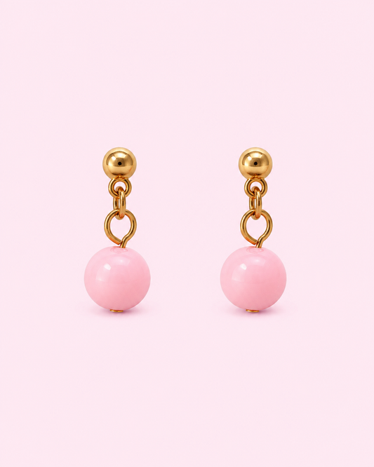 Small Pink Bead Earrings