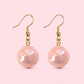 Pink Iridescent Bead Earrings