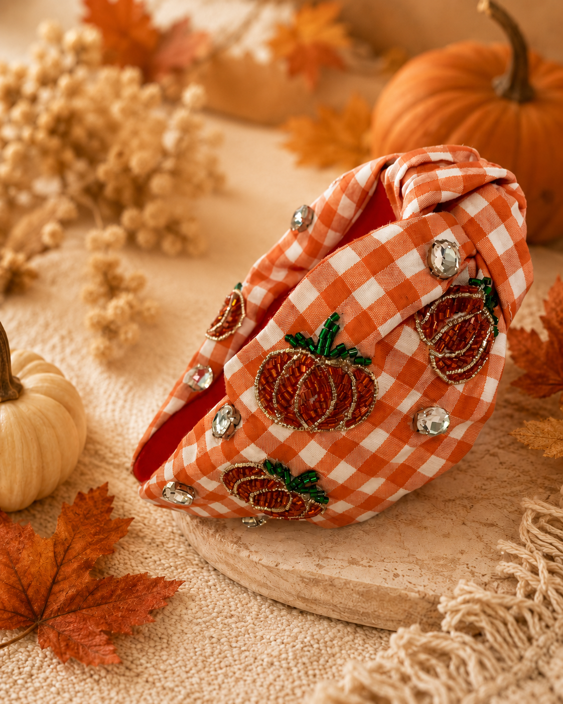 Pumpkin Plaid Headband