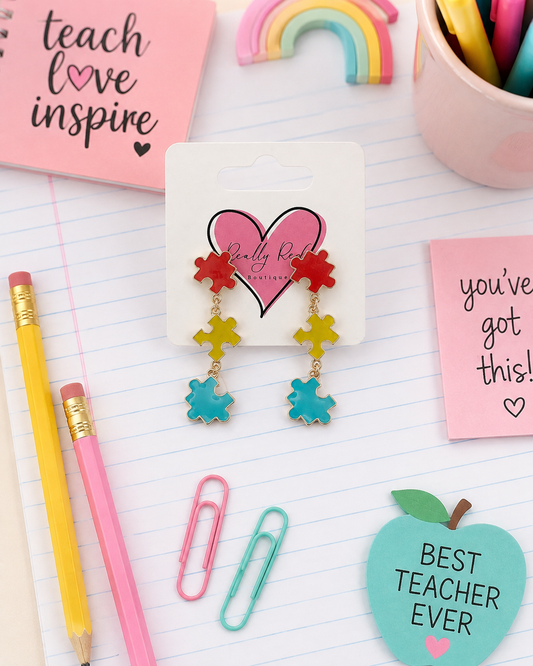 Puzzle Dangle Earrings