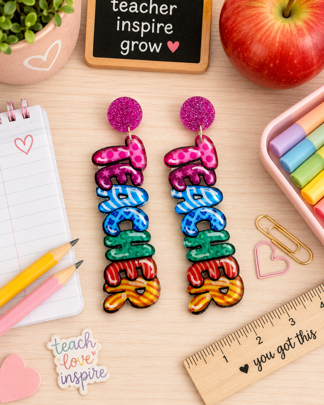 Color Pop Teacher Earrings