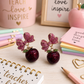 Red Glitter Apple Earrings